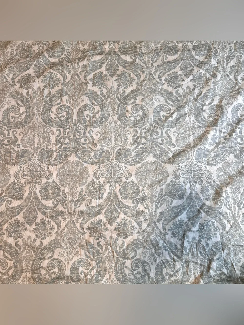 Pottery Barn Samantha Damask King Duvet Cover & 2 Euro shams Blue